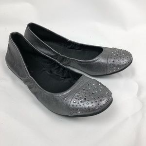 Silver Ballet Flats